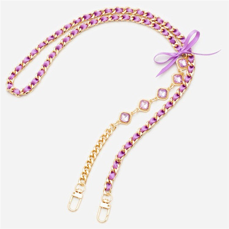 Crossbody Phone Lanyard Metal Phone Charm Cell Phone Chain Strap, Total Length: 120cm - Purple