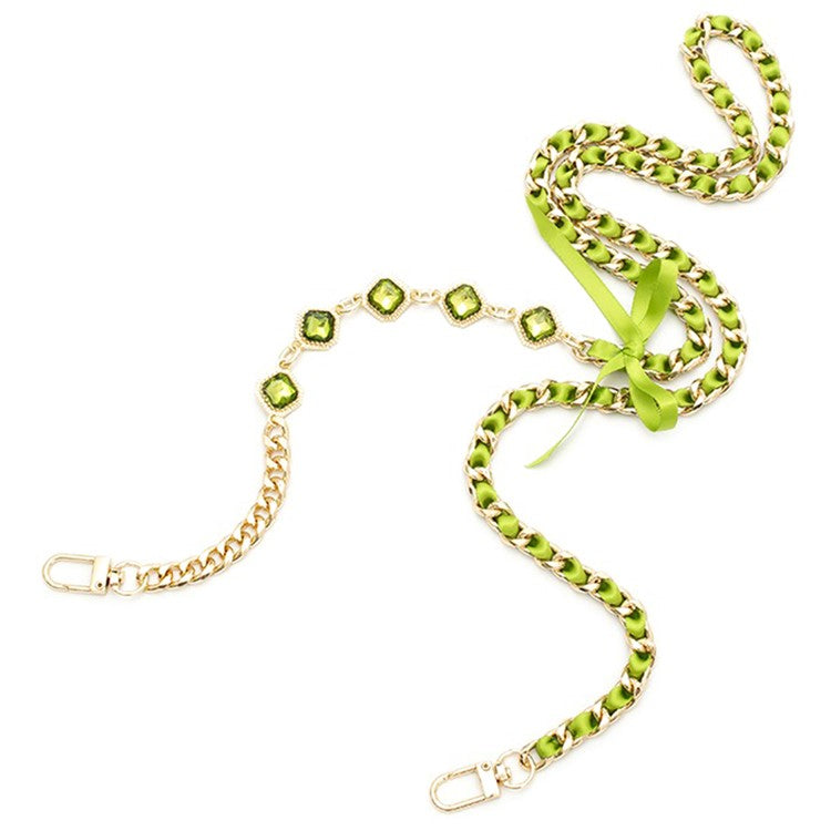 Crossbody Phone Lanyard Metal Phone Charm Cell Phone Chain Strap, Total Length: 120cm - Green