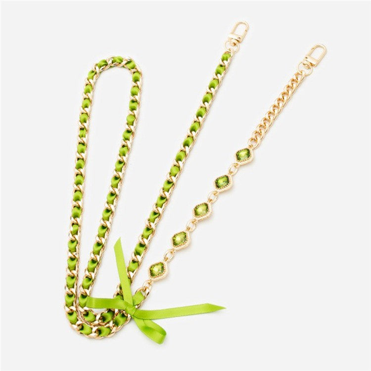 Crossbody Phone Lanyard Metal Phone Charm Cell Phone Chain Strap, Total Length: 120cm - Green