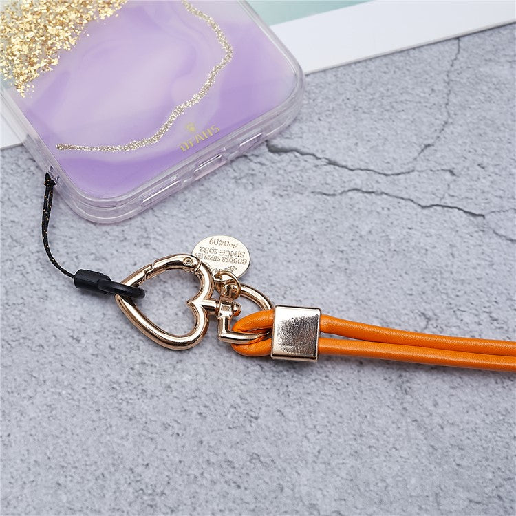 PU Leather Phone Lanyard Anti-lost Hanging Rope Pendant Keychain Multi-function Style Strap for Cell Phone, Keys, MP3 / MP4 Player - Orange