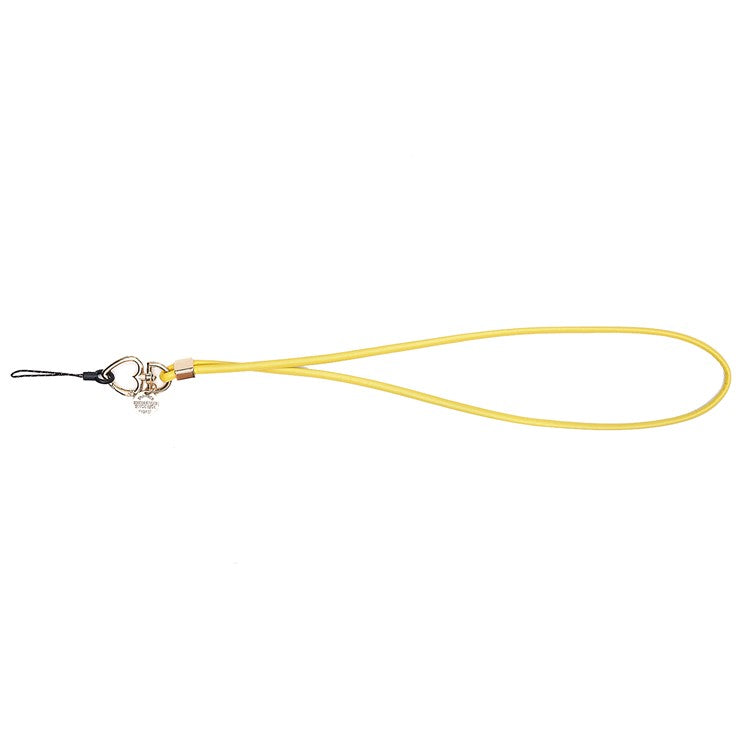 PU Leather Phone Lanyard Anti-lost Hanging Rope Pendant Keychain Multi-function Style Strap for Cell Phone, Keys, MP3 / MP4 Player - Yellow