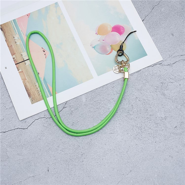 PU Leather Phone Lanyard Anti-lost Hanging Rope Pendant Keychain Multi-function Style Strap for Cell Phone, Keys, MP3 / MP4 Player - Green