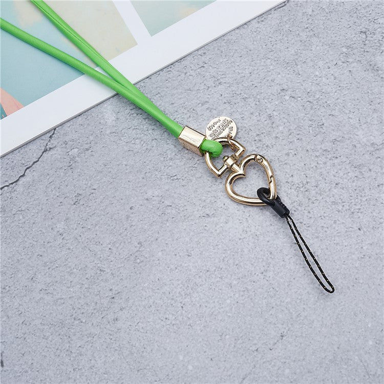 PU Leather Phone Lanyard Anti-lost Hanging Rope Pendant Keychain Multi-function Style Strap for Cell Phone, Keys, MP3 / MP4 Player - Green