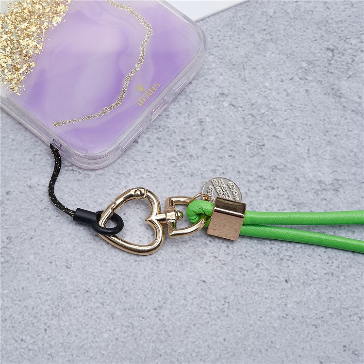 PU Leather Phone Lanyard Anti-lost Hanging Rope Pendant Keychain Multi-function Style Strap for Cell Phone, Keys, MP3 / MP4 Player - Green