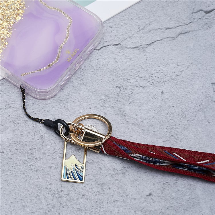 Ethnic Style Phone Strap ID Lanyard Cell Phone Anti-lost Neck Hanging Rope Wrist Chains Camera Lanyard - Dark Red