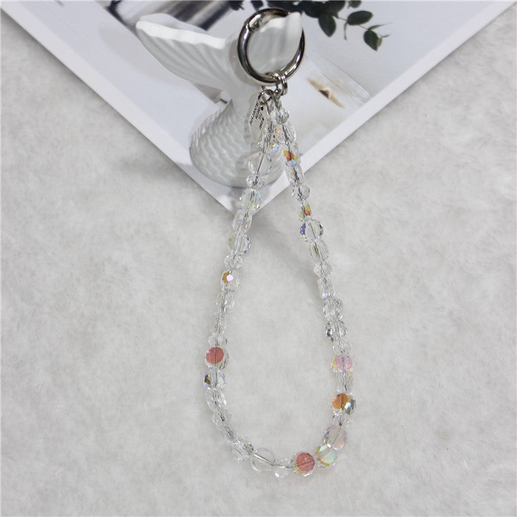 Crystal Bead Phone Lanyard Short 26cm Mobile Phone Bracelet Anti-Lost Chain - Style 1