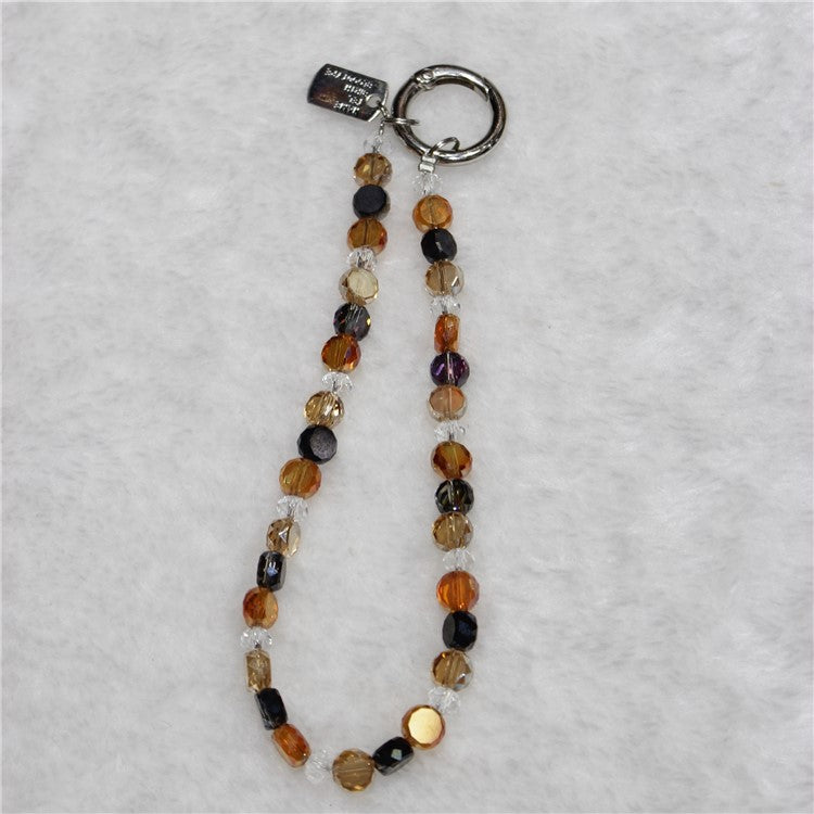 Crystal Bead Phone Lanyard Short 26cm Mobile Phone Bracelet Anti-Lost Chain - Style 2