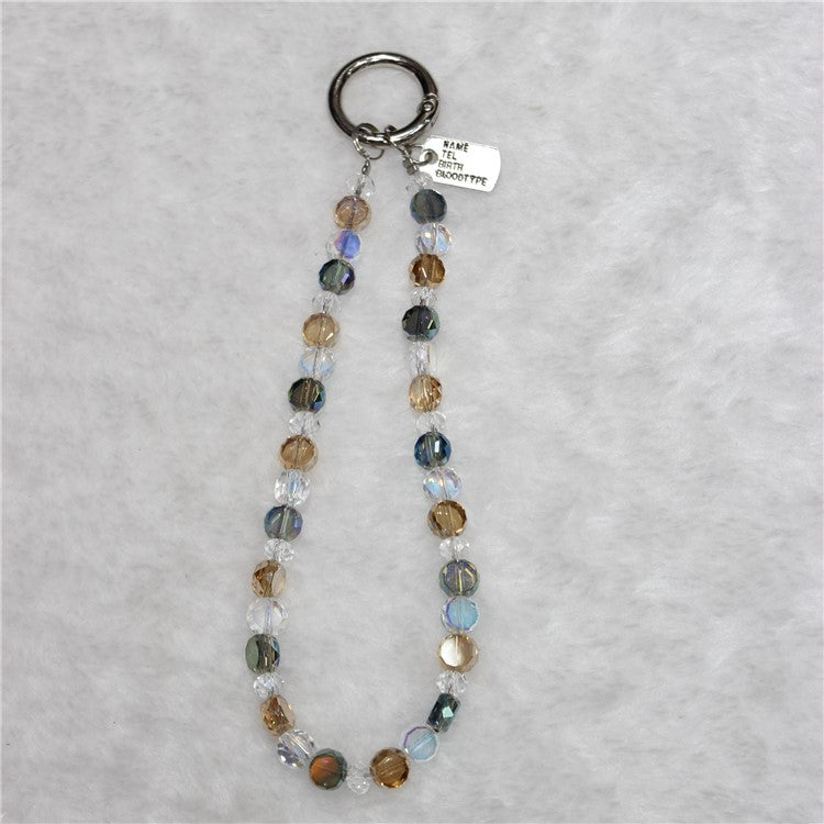 Crystal Bead Phone Lanyard Short 26cm Mobile Phone Bracelet Anti-Lost Chain - Style 6