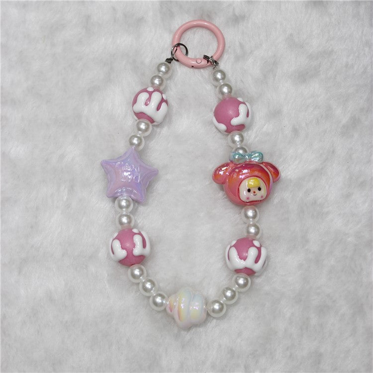 Phone Charms Phone Strap Short 26cm Star Beaded Anti-Lost Phone Chain - Style 1