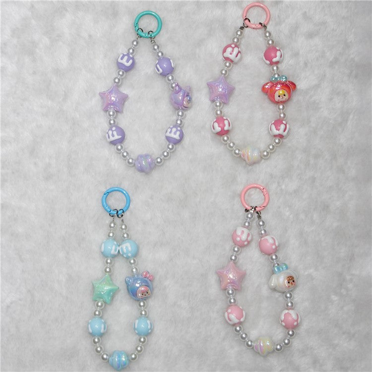 Phone Charms Phone Strap Short 26cm Star Beaded Anti-Lost Phone Chain - Style 1