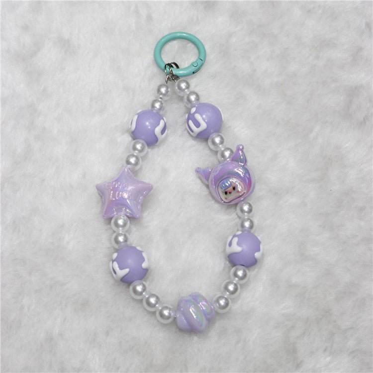 Phone Charms Phone Strap Short 26cm Star Beaded Anti-Lost Phone Chain - Style 2