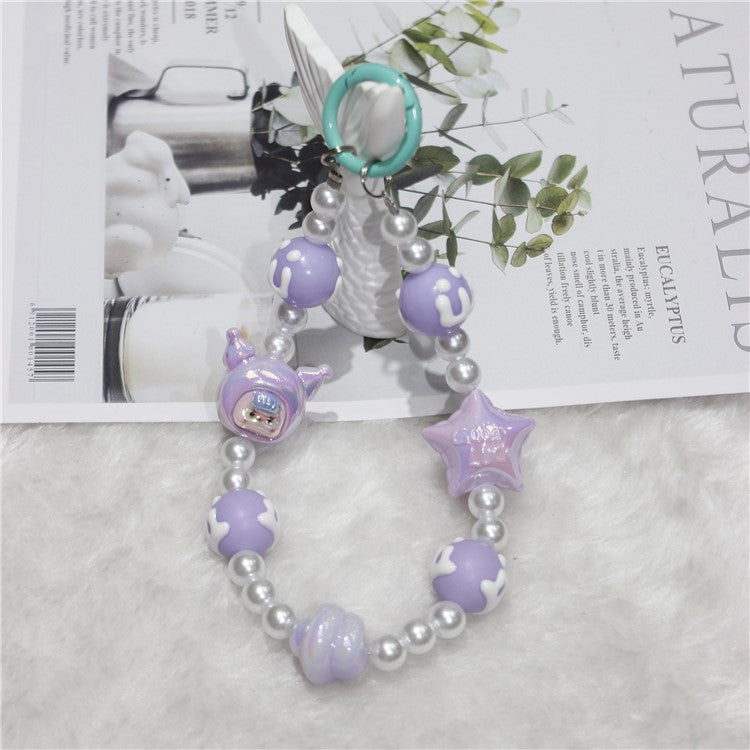 Phone Charms Phone Strap Short 26cm Star Beaded Anti-Lost Phone Chain - Style 2