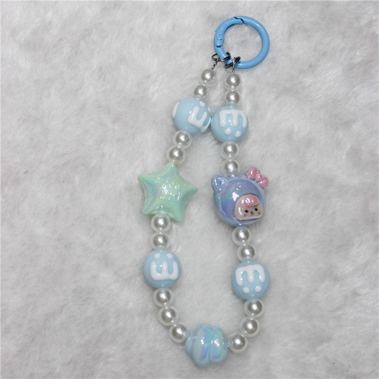 Phone Charms Phone Strap Short 26cm Star Beaded Anti-Lost Phone Chain - Style 3