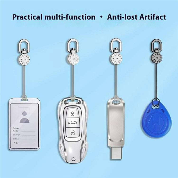 10Pcs / Pack Dial Decor Small Lanyard for Phone Case DIY Anti-Lost Rotating Strap Cell Phone Accessory - Silver