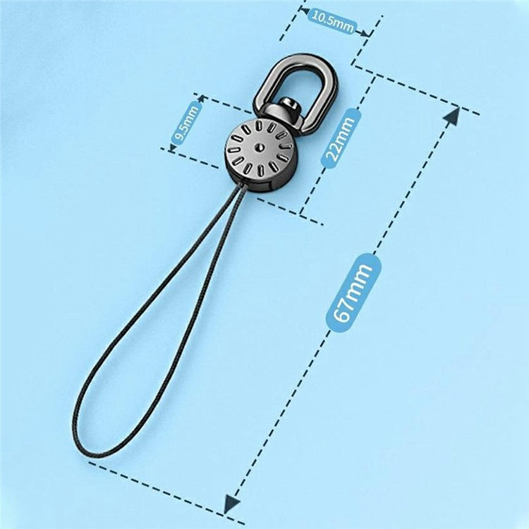 10Pcs / Pack Dial Decor Small Lanyard for Phone Case DIY Anti-Lost Rotating Strap Cell Phone Accessory - Silver