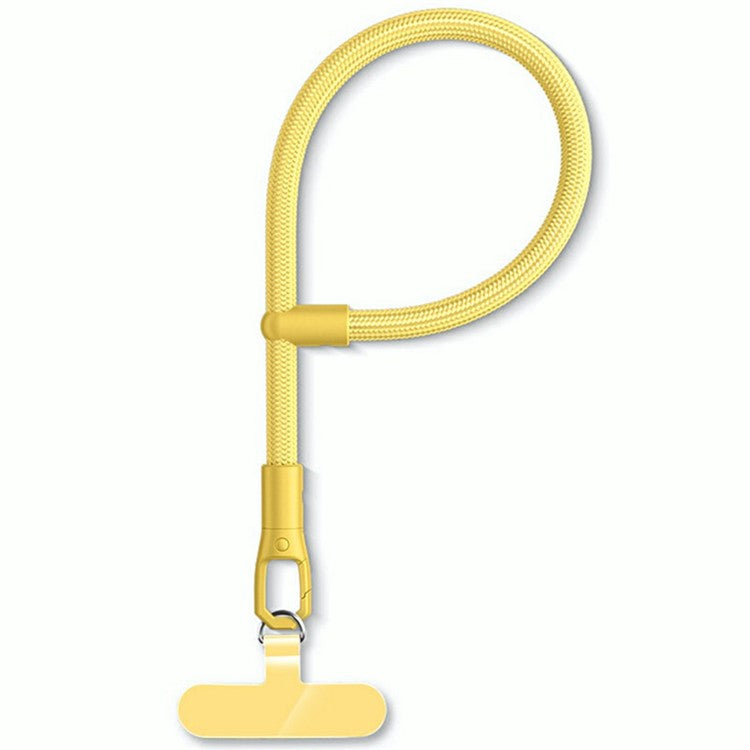 7mm Adjustable Wrist Strap Polyester Phone Lanyard with Tether Tab - Yellow