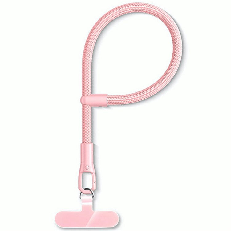 7mm Adjustable Wrist Strap Polyester Phone Lanyard with Tether Tab - Light Pink