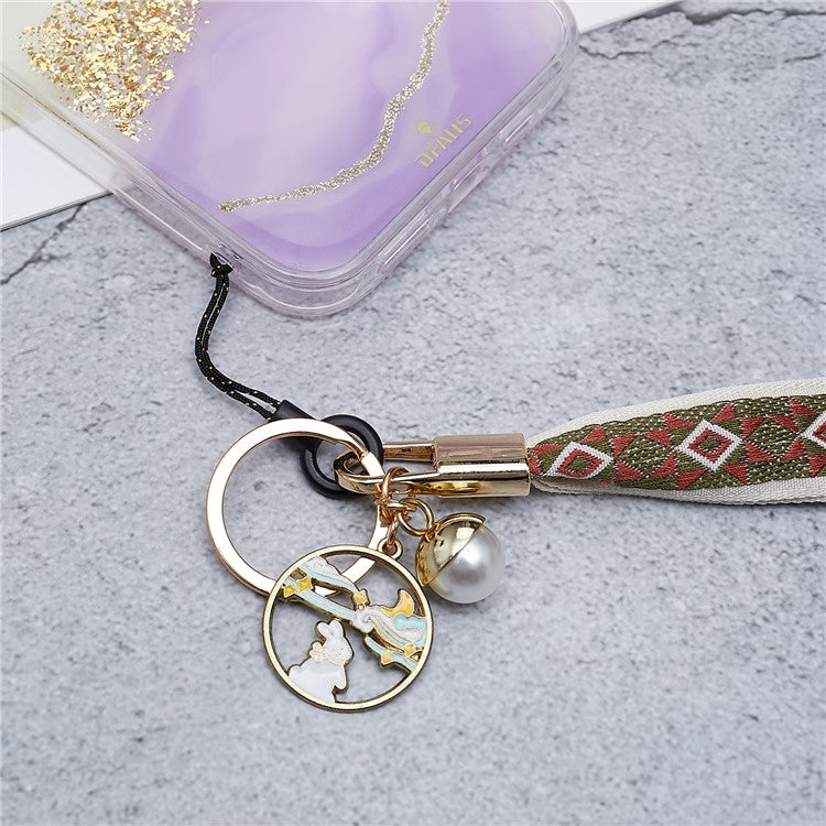 Totem Series Phone Lanyard 80cm Crossbody Neck Strap Vintage Pendant Universal Mobile Phone Lanyard - Green