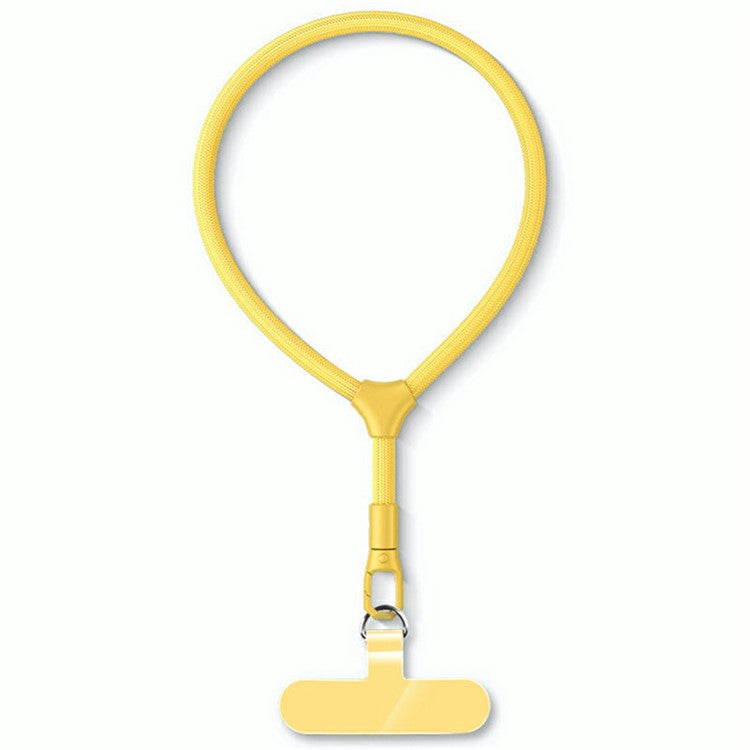 7mm Adjustable Ring Wrist Strap Polyester Phone Lanyard with Tether Tab - Yellow