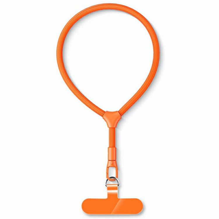 7mm Adjustable Ring Wrist Strap Polyester Phone Lanyard with Tether Tab - Orange