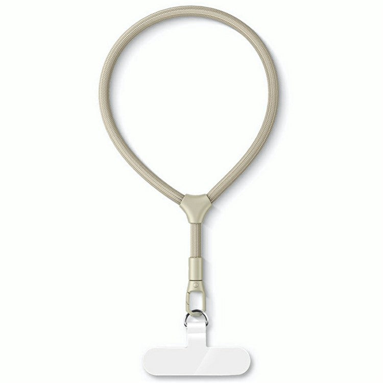 7mm Adjustable Ring Wrist Strap Polyester Phone Lanyard with Tether Tab - Light Camel