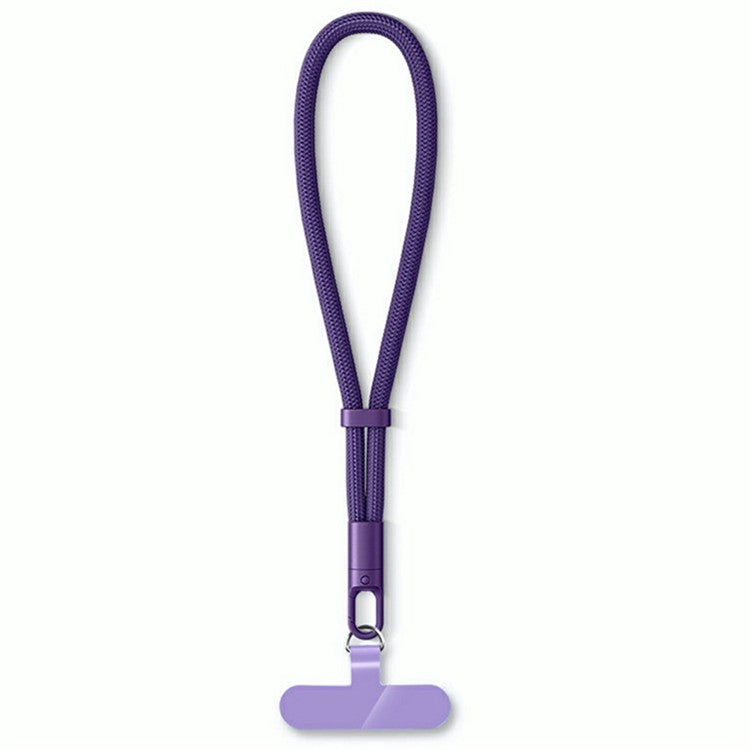 7mm Adjustable Wrist Strap Self-Locking Phone Lanyard with Tether Tab, 360-Degree Rotating Hook - Dark Purple