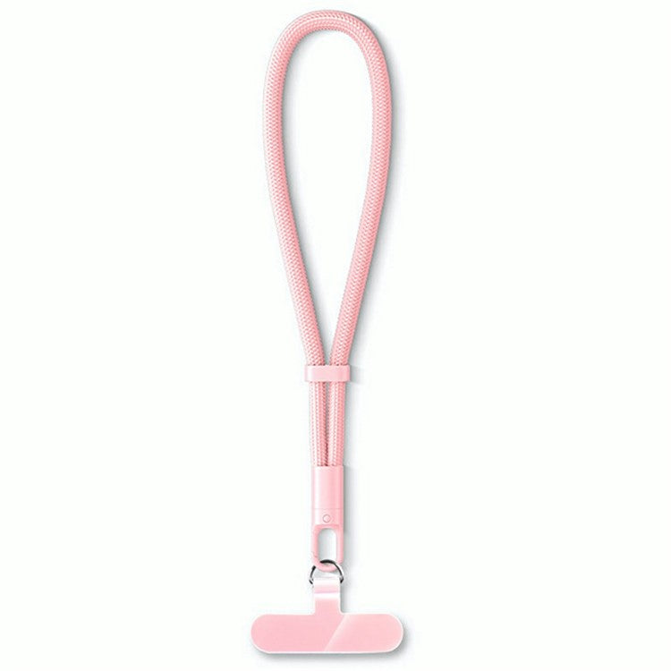 7mm Adjustable Wrist Strap Self-Locking Phone Lanyard with Tether Tab, 360-Degree Rotating Hook - Light Pink