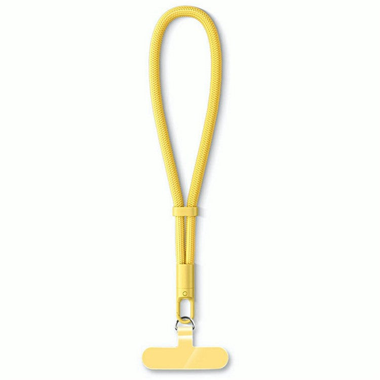 7mm Adjustable Wrist Strap Self-Locking Phone Lanyard with Tether Tab, 360-Degree Rotating Hook - Yellow