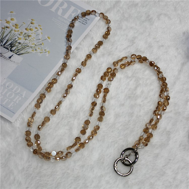 120cm Phone Charm Strap Crystal Beads Shoulder Strap Lanyard with Tether Tab - Style D