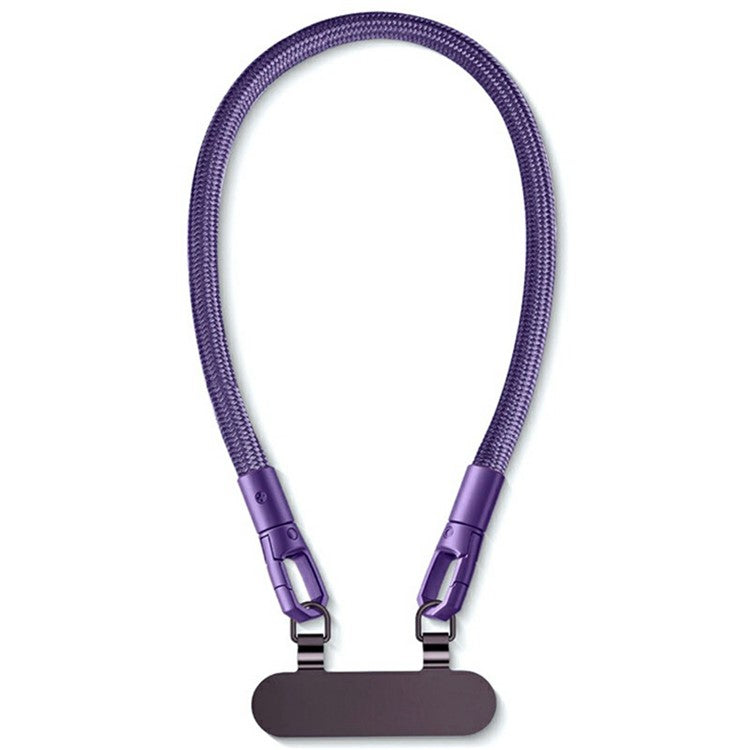 30cm Double Buckle Wrist Strap with Tether Tab, Anti-Loss Drop Protection Cell Phone Lanyard - Dark Purple