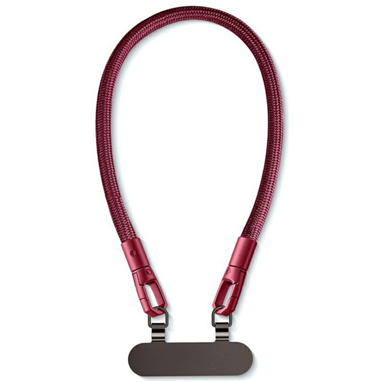 30cm Double Buckle Wrist Strap with Tether Tab, Anti-Loss Drop Protection Cell Phone Lanyard - Wine Red