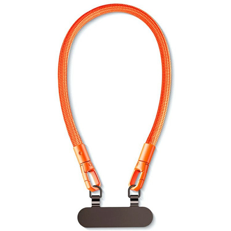 30cm Double Buckle Wrist Strap with Tether Tab, Anti-Loss Drop Protection Cell Phone Lanyard - Orange