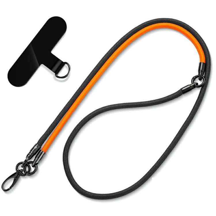 3-in-1 Multi-Functional Detachable Phone Lanyard with Tether Tab, Anti-Loss Phone Crossbody Strap - Black  /  Orange