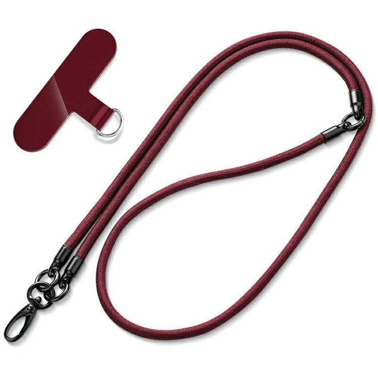 3-in-1 Multi-Functional Detachable Phone Lanyard with Tether Tab, Anti-Loss Phone Crossbody Strap - Wine Red