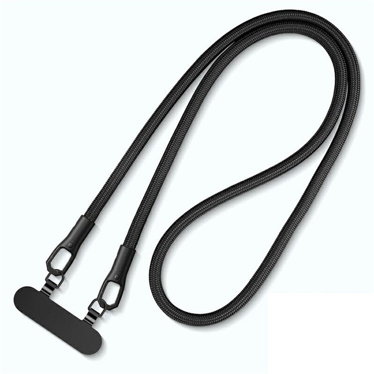 90mm Neck Strap with Tether Tab, Anti-Loss Drop Protection Double Buckle Cell Phone Long Lanyard - Black