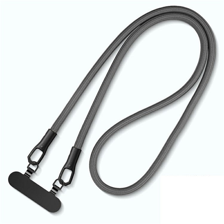 90mm Neck Strap with Tether Tab, Anti-Loss Drop Protection Double Buckle Cell Phone Long Lanyard - Grey