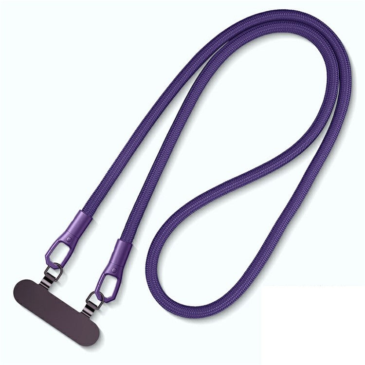 90mm Neck Strap with Tether Tab, Anti-Loss Drop Protection Double Buckle Cell Phone Long Lanyard - Dark Purple