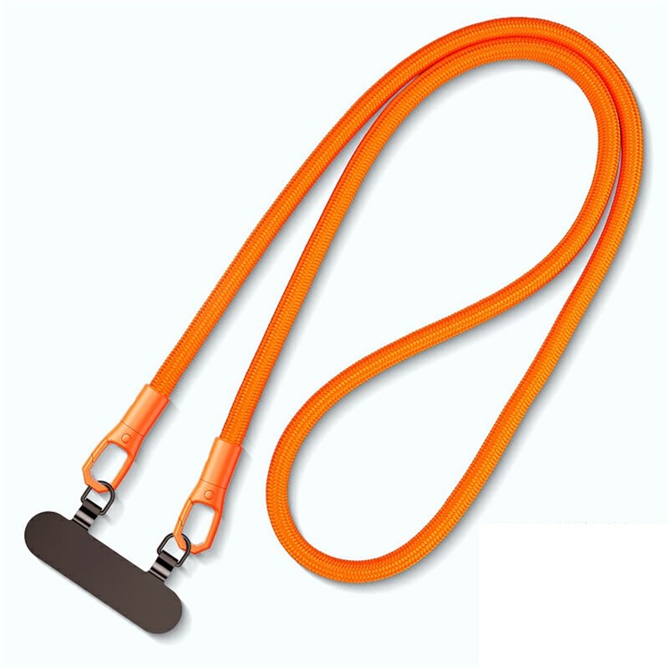 90mm Neck Strap with Tether Tab, Anti-Loss Drop Protection Double Buckle Cell Phone Long Lanyard - Orange