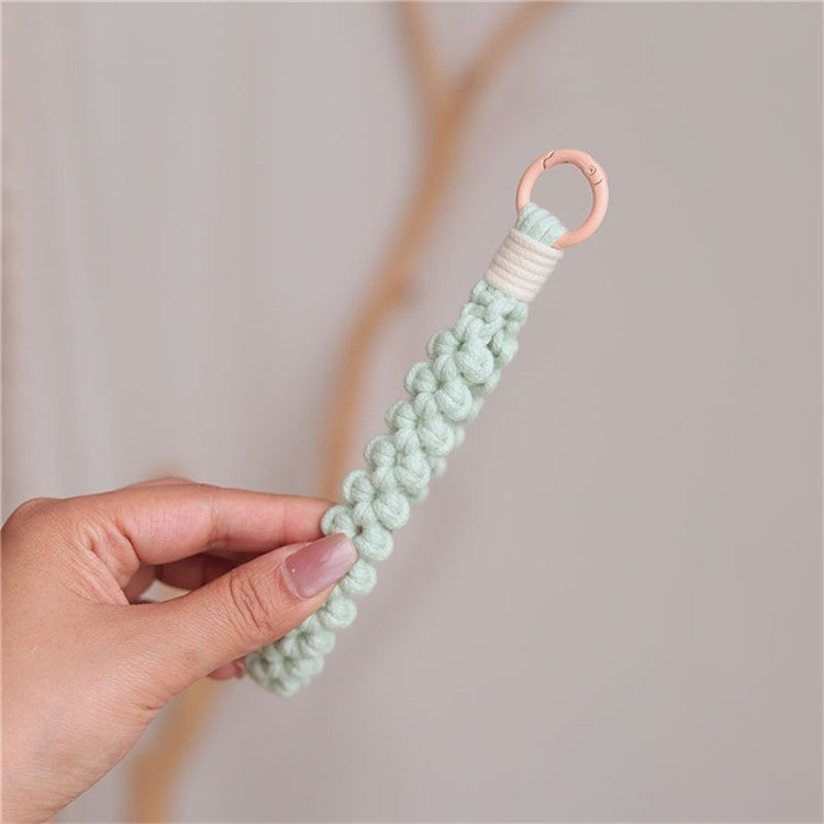 Q-058 Phone Wrist Strap Hand-Woven Wristlet Bracelet Keychain Cell Phone Lanyard - Light Green