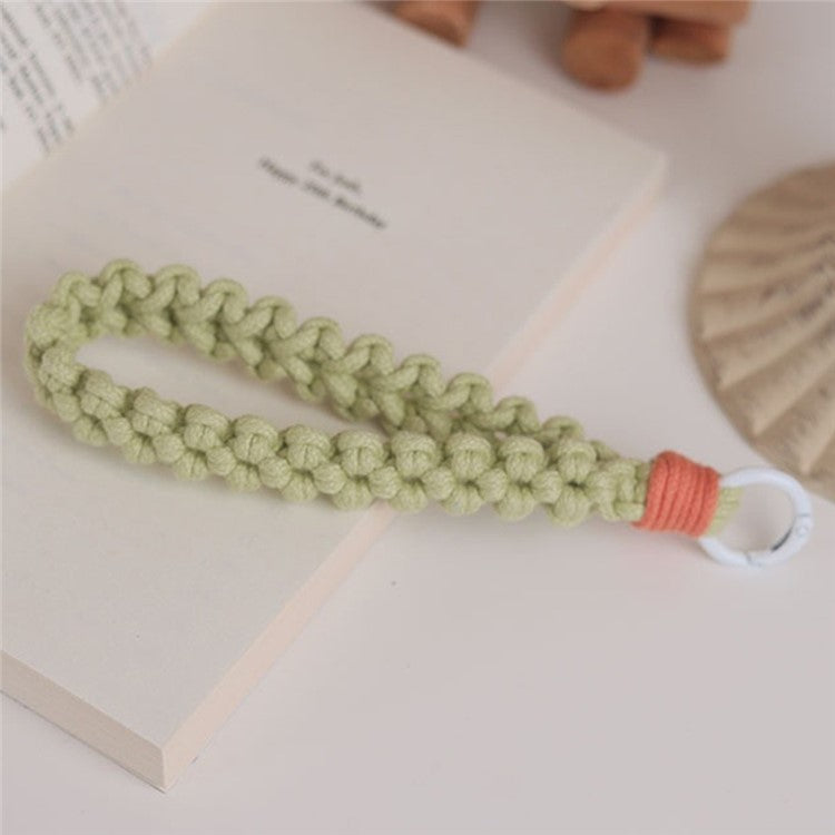 Q-058 Phone Wrist Strap Hand-Woven Wristlet Bracelet Keychain Cell Phone Lanyard - Green