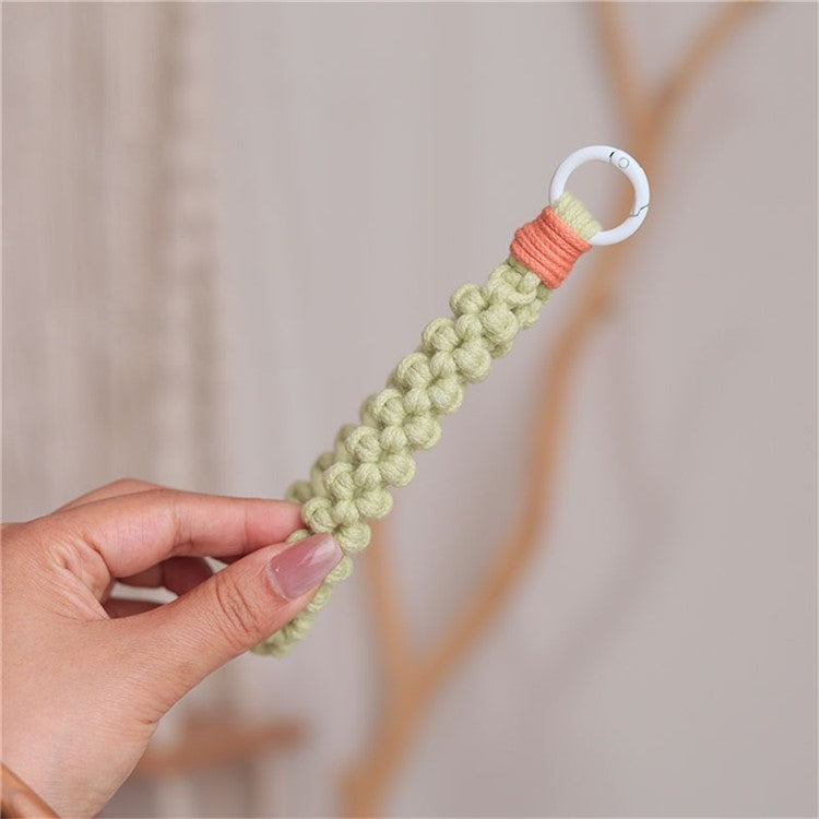 Q-058 Phone Wrist Strap Hand-Woven Wristlet Bracelet Keychain Cell Phone Lanyard - Green