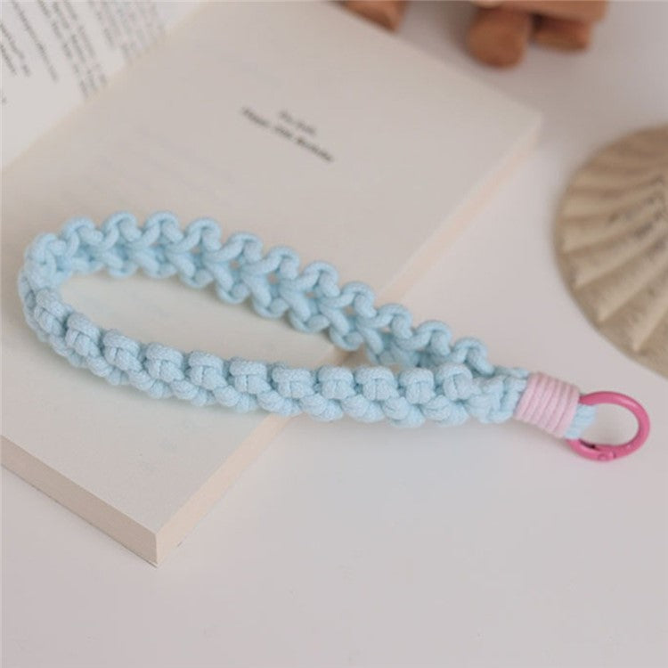 Q-058 Phone Wrist Strap Hand-Woven Wristlet Bracelet Keychain Cell Phone Lanyard - Baby Blue