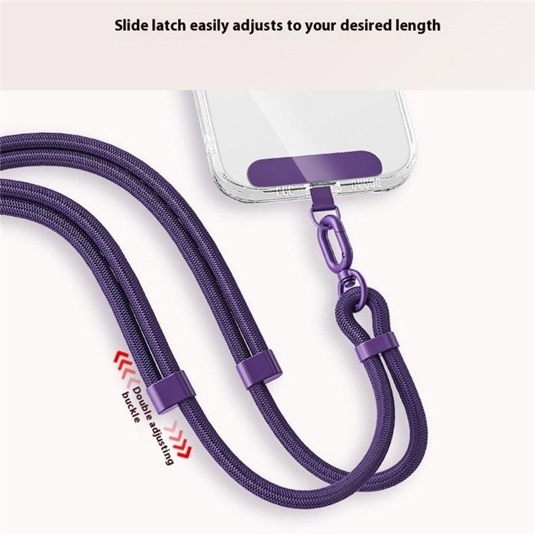 Adjustable Crossbody Neck Strap Phone Lanyard with Metal Tether Tab, Anti-Loss, Drop Protection - Dark Purple