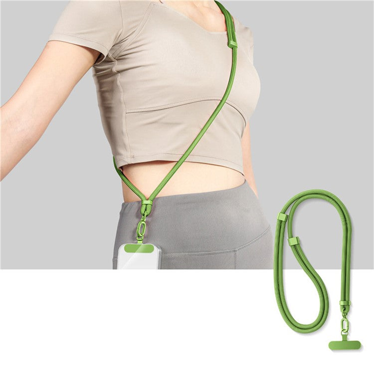 Adjustable Crossbody Neck Strap Phone Lanyard with Metal Tether Tab, Anti-Loss, Drop Protection - Matcha Green