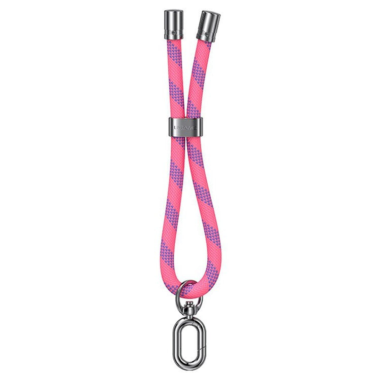 USAMS ZB317 34cm Phone Lanyard Polyester Adjustable Wrist Strap with Tether Tab - Pink