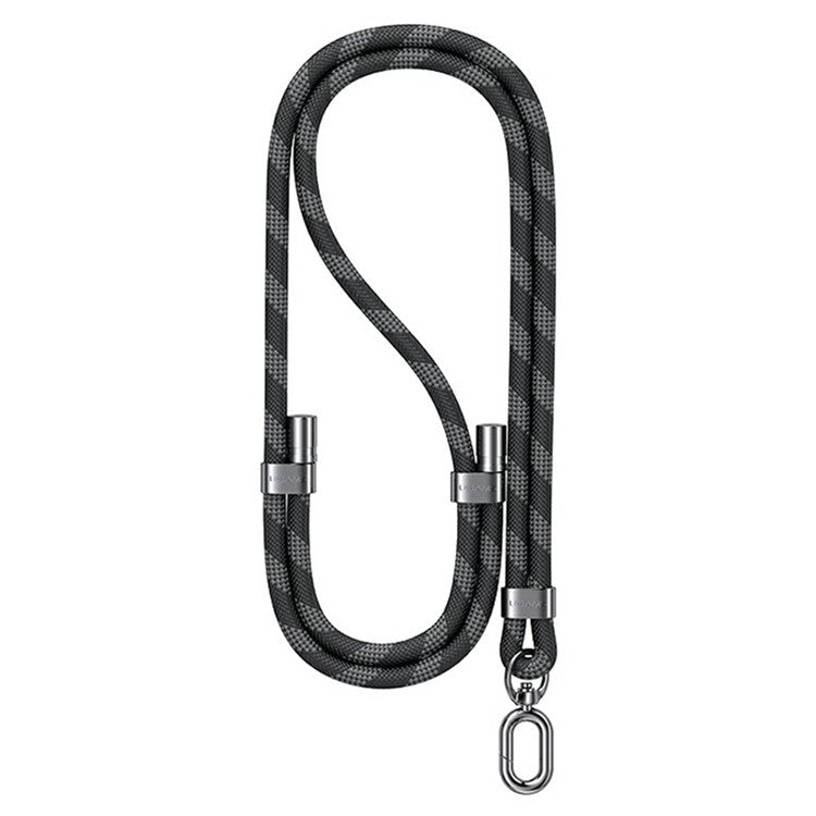 USAMS ZB316 Phone Lanyard Crossbody Polyester Adjustable Neck Strap with Tether Tab, Total Length: 160cm - Black