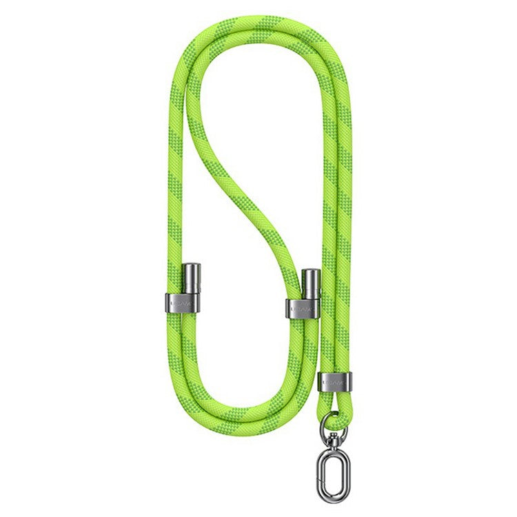 USAMS ZB316 Phone Lanyard Crossbody Polyester Adjustable Neck Strap with Tether Tab, Total Length: 160cm - Green