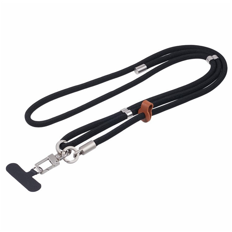 Crossbody Phone Lanyard Adjustable Silver Buckle Nylon Phone Strap with Tether Tab, Total Length: 140cm - Style A