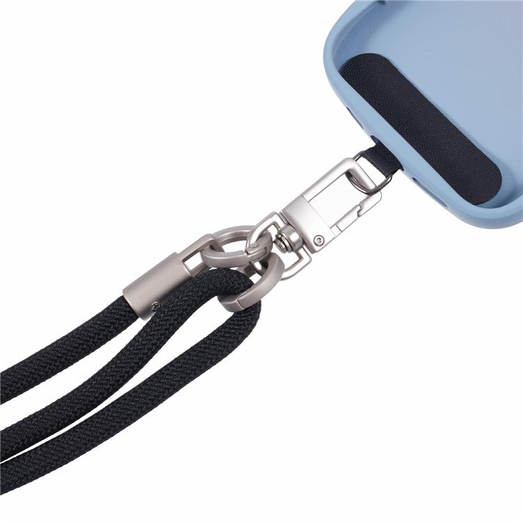 Crossbody Phone Lanyard Adjustable Silver Buckle Nylon Phone Strap with Tether Tab, Total Length: 140cm - Style A