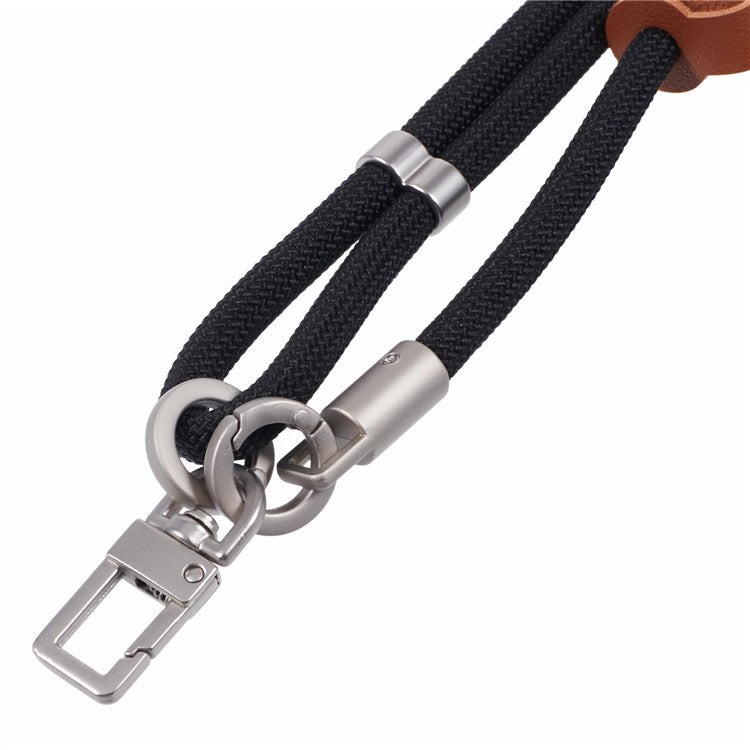 Crossbody Phone Lanyard Adjustable Silver Buckle Nylon Phone Strap with Tether Tab, Total Length: 140cm - Style A